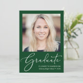 スクリプエレガントト写真の緑の卒業 案内状 (スタンド正面)