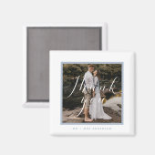 スクリプエレガントト写真ウェディングありがとう マグネット (正面/裏面)