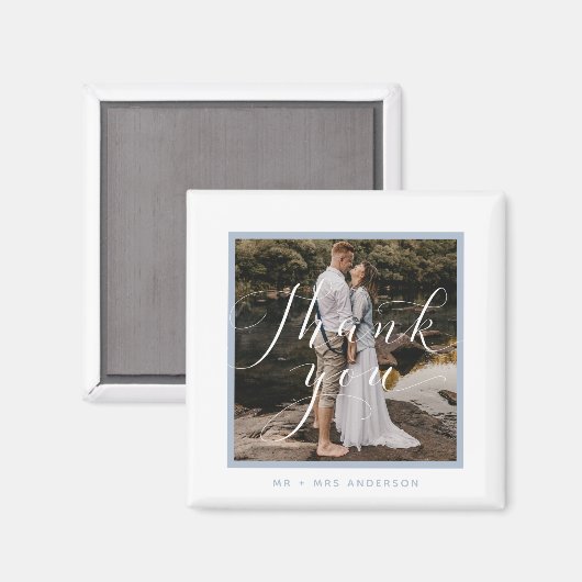 スクリプエレガントト写真ウェディングありがとう マグネット (正面/裏面)