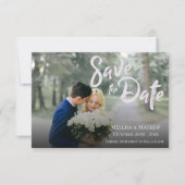 スクリプエレガントト写真ウェディング日付カードの保存 出欠カード (正面)