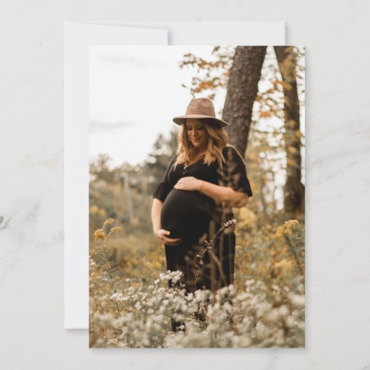 スクリプエレガントト写真オーバーレイカップル赤ちゃんシャワー 招待状 (裏面)