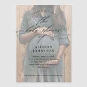 スクリプエレガントト写真オーバーレイ赤ちゃんシャワー マグネット招待状 (正面)