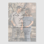 スクリプエレガントト写真オーバーレイ赤ちゃんシャワー マグネット招待状 (正面)