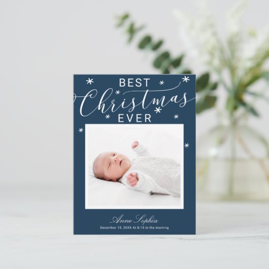 スクリプエレガントト写真クリスマス誕生発表 シーズンポストカード (スタンド正面)