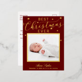 スクリプエレガントト写真クリスマス誕生発表 箔シーズンポストカード (正面/裏面)