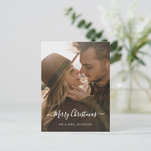 スクリプエレガントト写真クリスマス2サイドデザイン シーズンポストカード (スタンド正面)