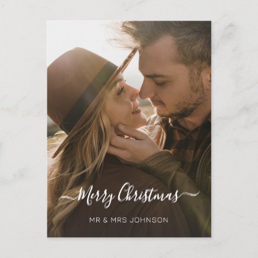 スクリプエレガントト写真クリスマス2サイドデザイン シーズンポストカード (正面)