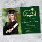 スクリプエレガントト写真グリーンカレッジ卒業 案内状