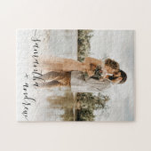 スクリプエレガントト写真タイポグラフィ結婚の形見 ジグソーパズル (横)