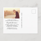 スクリプエレガントト写真ブルゴーニュ卒業パーティー インビテーションポストカード (裏面)