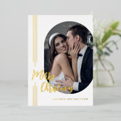 スクリプエレガントト写真ミニマルメリークリスマス 箔シーズンカード (立ち正面)