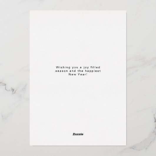 スクリプエレガントト写真ミニマルメリークリスマス 箔シーズンカード (裏面)