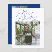 スクリプエレガントト写真メリークリスマスカード (正面/裏面)