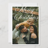 スクリプエレガントト写真モダンメリークリスマス シーズンカード (正面)