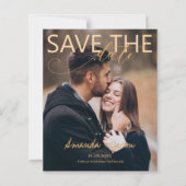 スクリプエレガントト写真モダン結婚式の日付の保存 (正面)