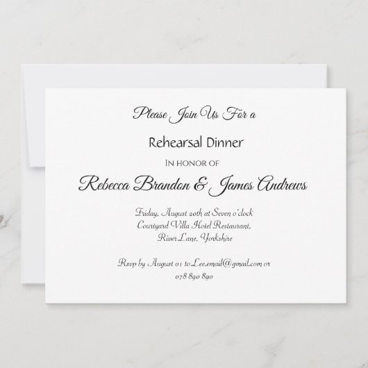 スクリプエレガントト写真リハーサルディナー招待状 招待状 (正面)