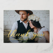 スクリプエレガントト写真冬の結婚式 箔シーズンカード (正面)