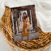 スクリプエレガントト写真卒業ありがとうオレンジ 招待状