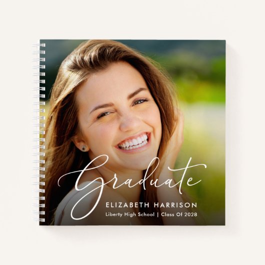 スクリプエレガントト写真卒業パーティーゲストブック ノートブック (正面)