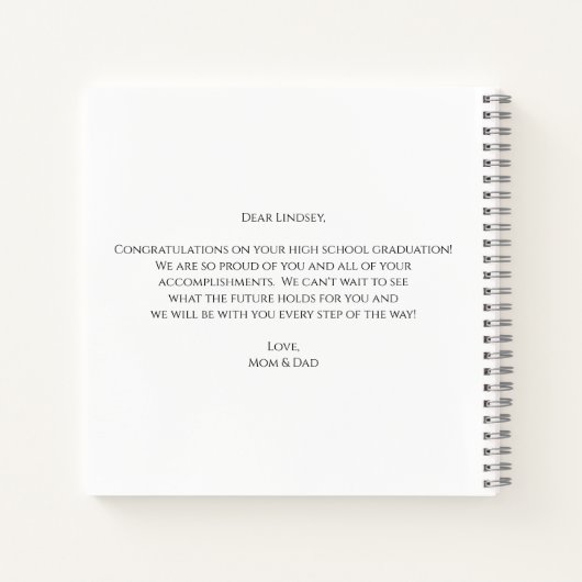 スクリプエレガントト写真卒業記念ゲスト ノートブック (裏面)