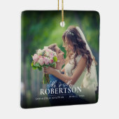スクリプエレガントト写真新婚クリスマス セラミックオーナメント (右)