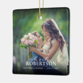 スクリプエレガントト写真新婚クリスマス セラミックオーナメント (左)