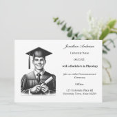 スクリプエレガントト写真白黒卒業 案内状 (スタンド正面)