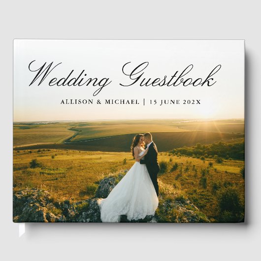 スクリプエレガントト写真結婚のゲストブック ゲストブック (正面)
