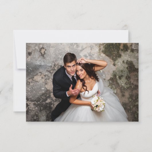 スクリプエレガントト写真結婚のフラット ノートカード (正面)