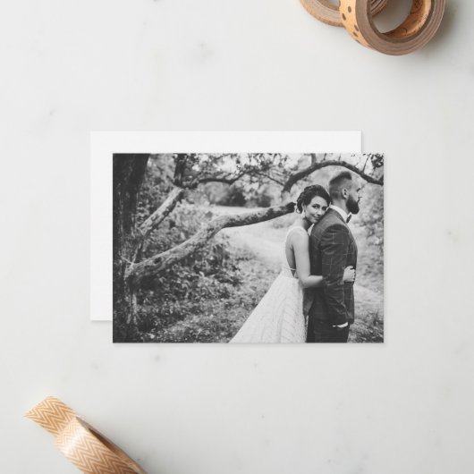 スクリプエレガントト写真結婚のフラット ノートカード (正面/裏面インサイチュ)