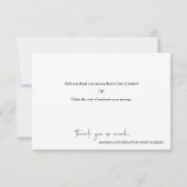 スクリプエレガントト写真結婚のフラット ノートカード (裏面)