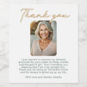 スクリプエレガントト写真誕生日ありがとう ワインラベル (シングルラベル)