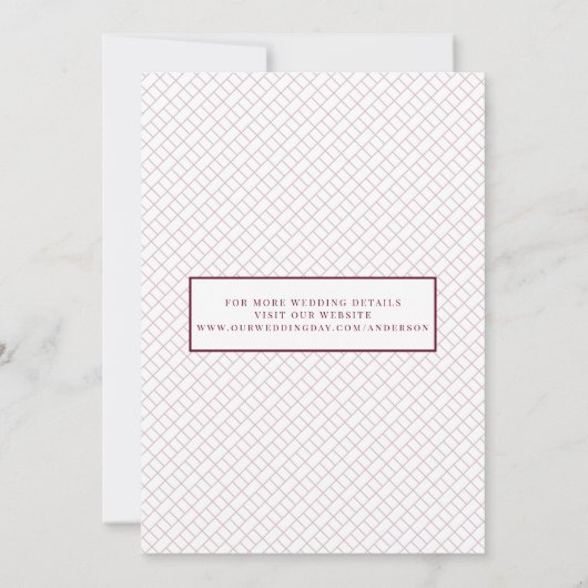 スクリプエレガントト写真Burgund結婚式の日付を保存 セーブザデート (裏面)