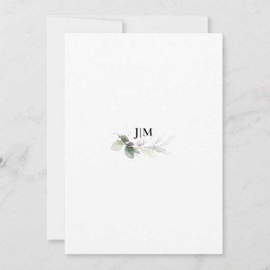 スクリプエレガントト写真QRコードユーカリ結婚ス セーブザデート (裏面)