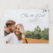 スクリプエレガントト写真QRコード付き日付の保存 案内ポストカード (正面)