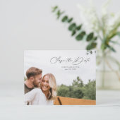 スクリプエレガントト写真QRコード付き日付の保存 案内ポストカード (スタンド正面)