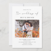 スクリプエレガントト写真QRコード結婚式招待状 招待状 (正面)