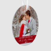 スクリプエレガントト初めてのクリスマス赤 オーナメント (正面)