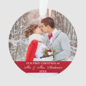 スクリプエレガントト初めてのクリスマス赤 オーナメント (正面)