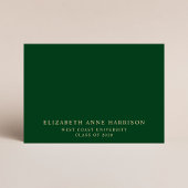 スクリプエレガントト卒業アドバイスグリーン金ゴールド卒業 エンクロージャーカード