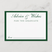スクリプエレガントト卒業アドバイスグリーン金ゴールド卒業 エンクロージャーカード (正面)