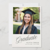 スクリプエレガントト卒業図解入りの、写真付きのパーティー 招待状 (裏面)