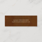 スクリプエレガントト名を持つ茶色の名刺 スキニー名刺 (裏面)