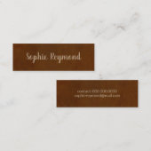 スクリプエレガントト名を持つ茶色の名刺 スキニー名刺 (正面/裏面)