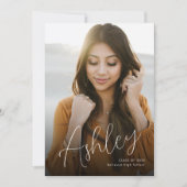 スクリプエレガントト名オーバーレイ卒業 案内状 (正面)