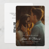 スクリプエレガントト名カスタムの写真結婚の名前 セーブザデート (正面/裏面)