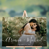 スクリプエレガントト名カスタムの写真結婚の アクリルサイン (ニュートラル)