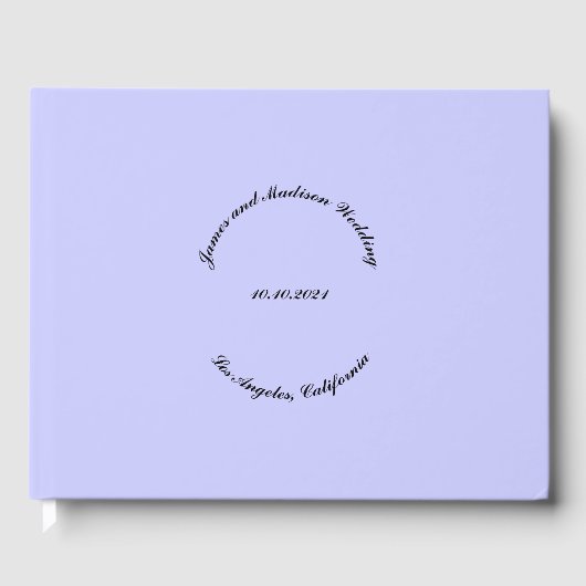 スクリプエレガントト名前をカスタムする日付ラベンダー結婚ズ ゲストブック (正面)