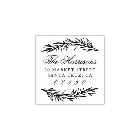 スクリプエレガントト名植物学差出人住所 ラバースタンプ (インプリント)