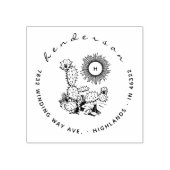 スクリプエレガントト咲きサボテン太陽差出人住所 ラバースタンプ (インプリント)